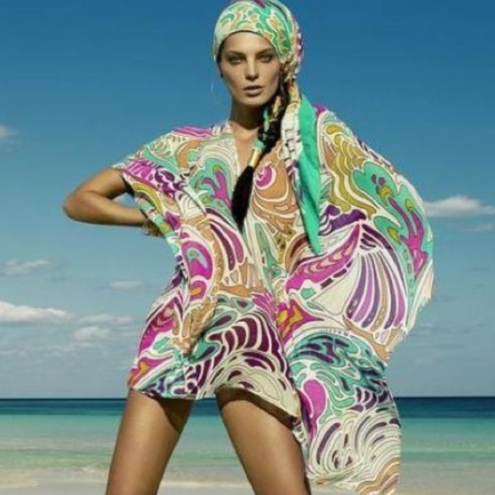 Matthew Williamson for H&M Vintage Beach Tunic Cover Up silk size s
